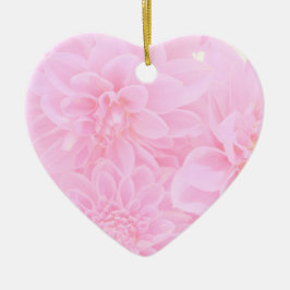 Dahlias i mjuk Rosa Julgransprydnad Keramik