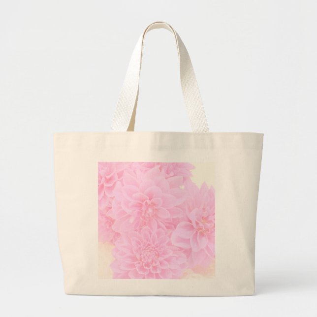 Dahlias i mjuk Rosa Jumbo Tygkasse (Framsidan)