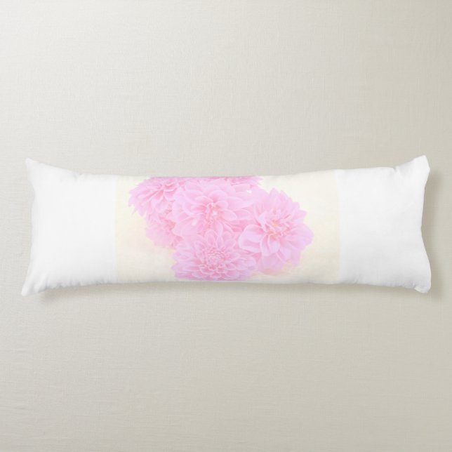 Dahlias i mjuk Rosa Kroppskudde (Framsidan)