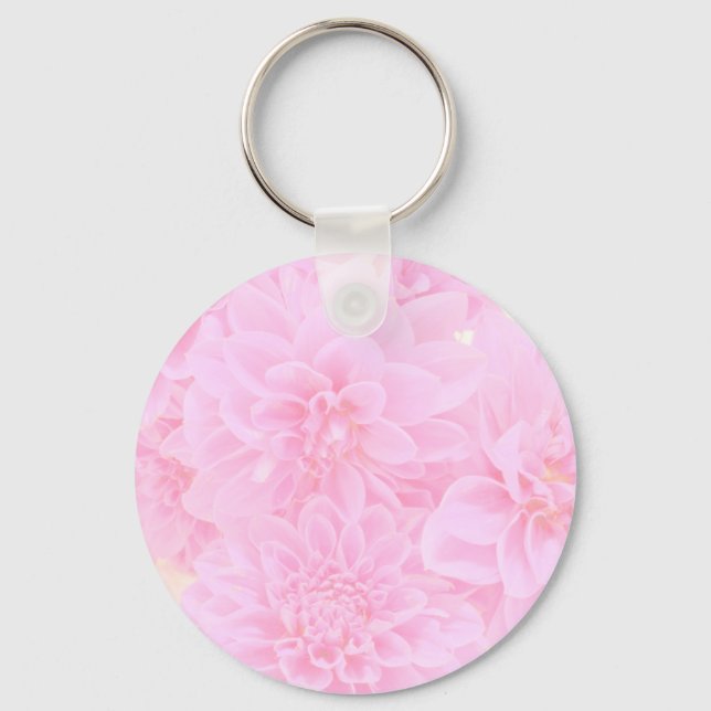 Dahlias i mjuk Rosa Nyckelring (Framsida)