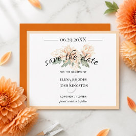 Dahlias - Marmalade Wedding Save the Date-kort Inbjudningar