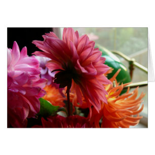 Dahlias (med lampa) hälsningskort