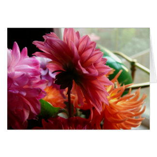 Dahlias (med lampa) hälsningskort