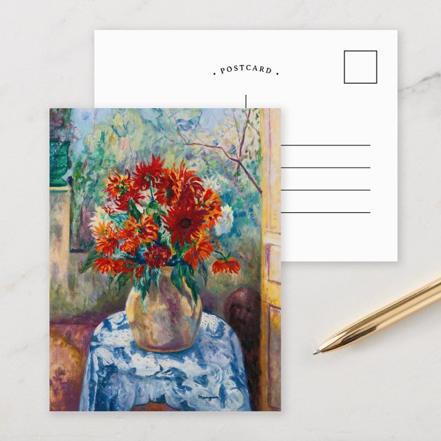 Dahlias, Saint-Tropez | Henri Manguin Vykort (Skapare uppladdad)