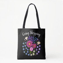 Dahlias with Bluebells Tote Bag