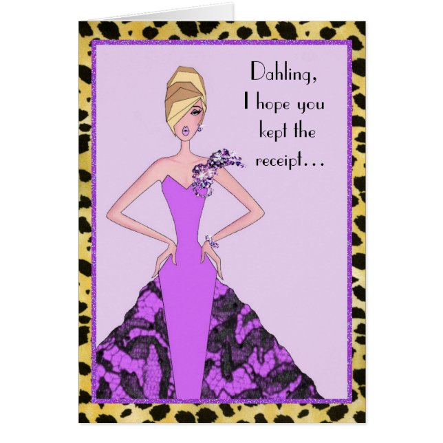 "Dahling, jag hoppas att du behåller receptet!" Hälsningskort (Framsidan)
