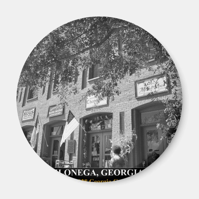 DAHLONEGA - 1828 års Georgia Guld Rush-hus Magnet (Framsidan)