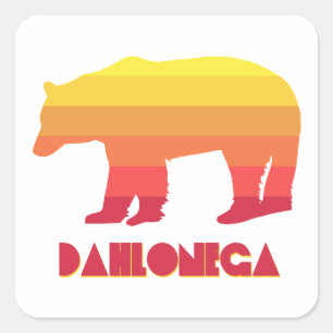 Dahlonega Georgia Rainbow Bear Fyrkantigt Klistermärke