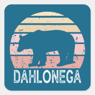 Dahlonega Georgia Retro Bear Fyrkantigt Klistermärke