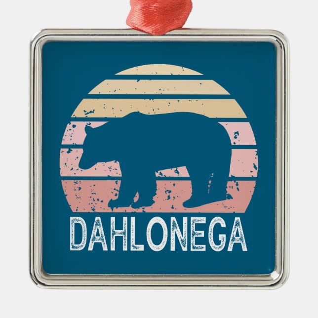 Dahlonega Georgia Retro Bear Julgransprydnad Metall (Framsidan)