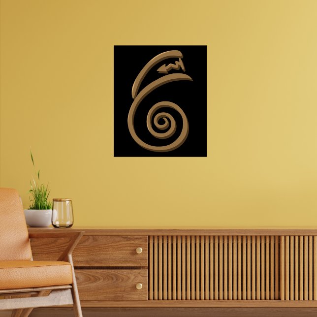 Dai Ko Myo Healing Reiki Symbol Hand plockade Art Poster (Vardagsrum 2)