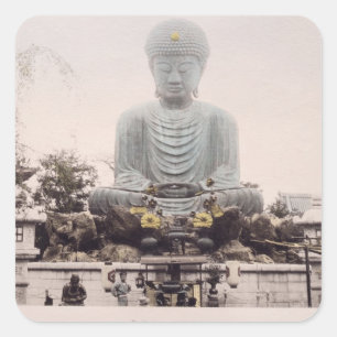 Daibutsu i Kobe, c.1880 (hand-färgad albumen pr. Fyrkantigt Klistermärke