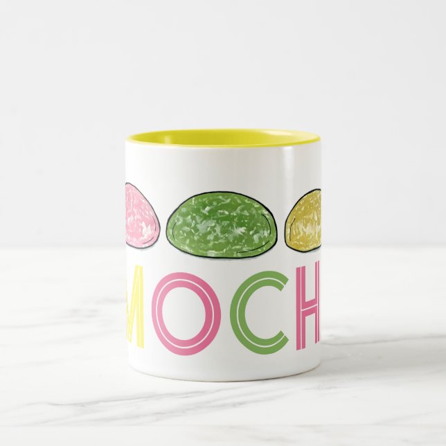 Daifuku Mochi Japansk nyårskalkmat för Ris Två-Tonad Mugg (Center)