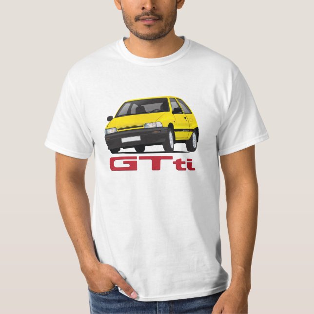 Daihatsu charad GTti Turbo, gult med det diy T Shirt (Framsida)