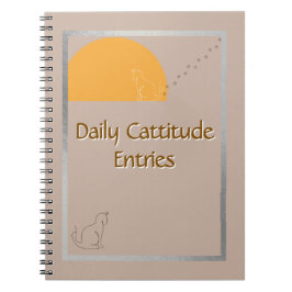 Daily Cattitude Entries -Fun Spiral Photo Notebook Anteckningsbok