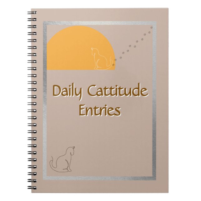 Daily Cattitude Entries -Fun Spiral Photo Notebook Anteckningsbok (Framsidan)