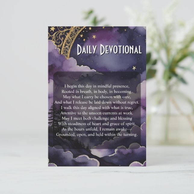 Daily Devotional Pagan Prayer Pocket Ritual Card Inbjudningar (Stående Fram)
