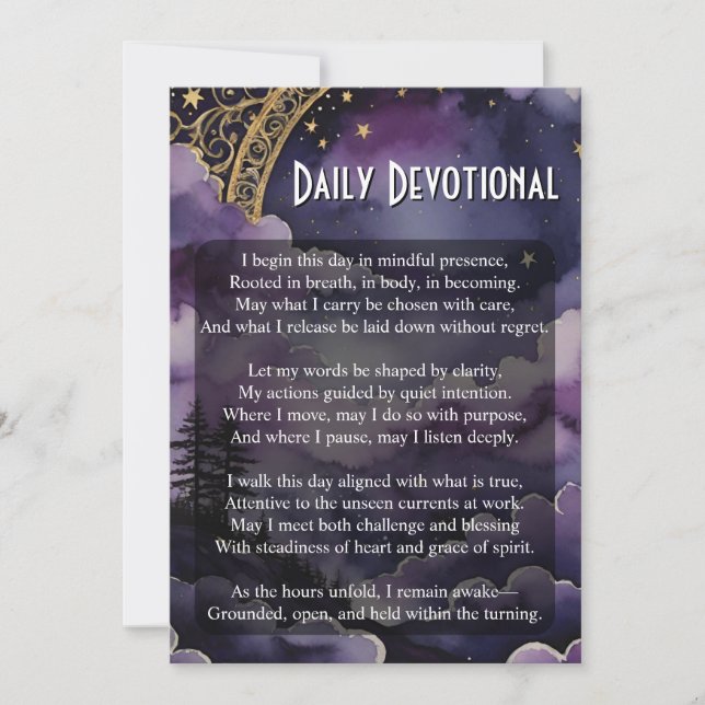 Daily Devotional Pagan Prayer Pocket Ritual Card Inbjudningar (Framsida)