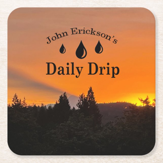 Daily Drip Mt. Huva underlägg Papper Kvadrat (Framsidan)