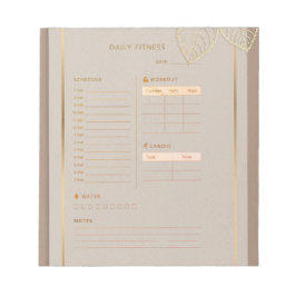  Daily Fitness Planner gold classic watercolor  Anteckningsblock