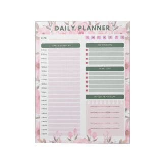 daily floral planner Notepad Anteckningsblock