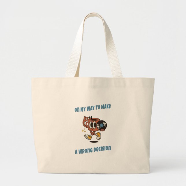 Daily Funny Tote Bag – Retro Aesthetic Canvas  Jumbo Tygkasse (Framsidan)