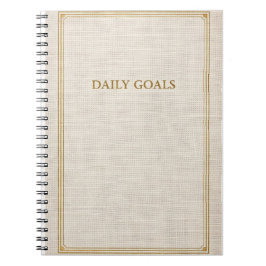 Daily Goals Line Journal | Minimal Neutral Planner Anteckningsbok
