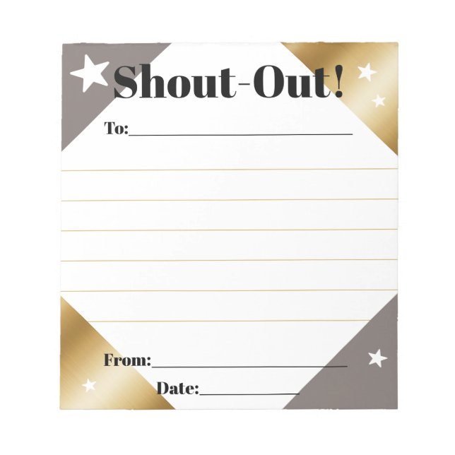 Daily kudos shout out employee recognition display anteckningsblock (Framsida)