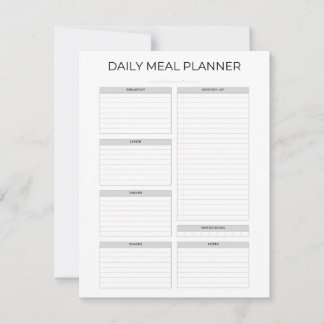 Daily Meal Planner | Simple Minimalistic Clean Inbjudningar