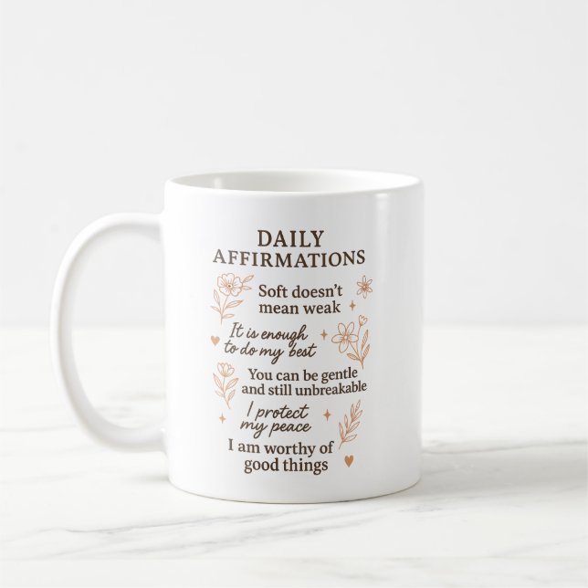 Daily Mental Health Reminder  | Self Love Healing  Kaffemugg (Vänster)