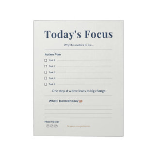 Daily Notepad | Tasks & Notes | Planner Page Anteckningsblock