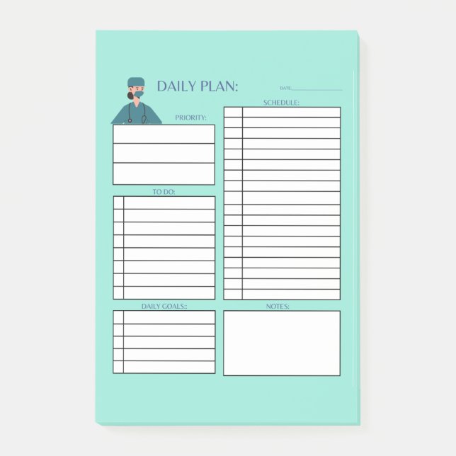 DAILY PLAN NURSE POST-IT BLOCK (Framsida)