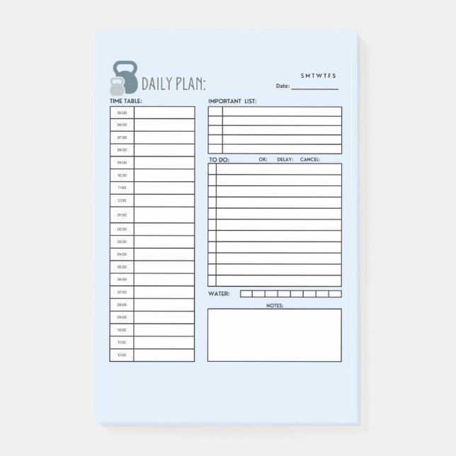 DAILY PLAN POST-IT BLOCK (Framsida)