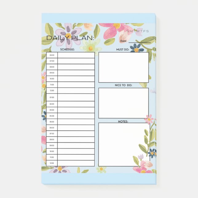 DAILY PLAN POST-IT BLOCK (Framsida)