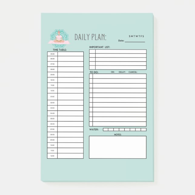 DAILY PLAN POST-IT BLOCK (Framsida)