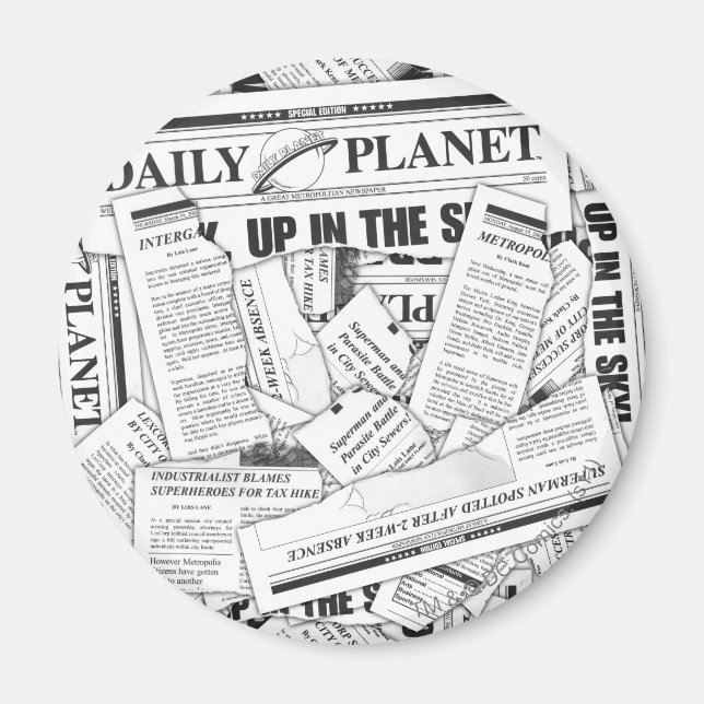 Daily Planet Mönster - White Magnet (Framsidan)