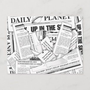 Daily Planet Mönster - White Vykort