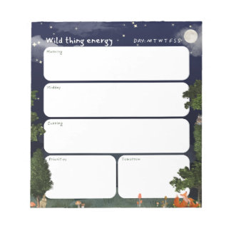 Daily Planner Notepad - Night Forest design Anteckningsblock