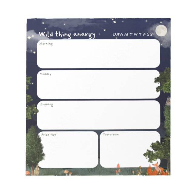 Daily Planner Notepad - Night Forest design Anteckningsblock (Framsida)
