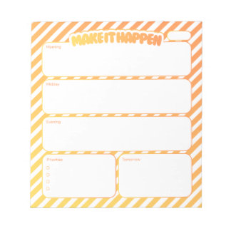 Daily Planner Notepad - Yellow Striped Anteckningsblock
