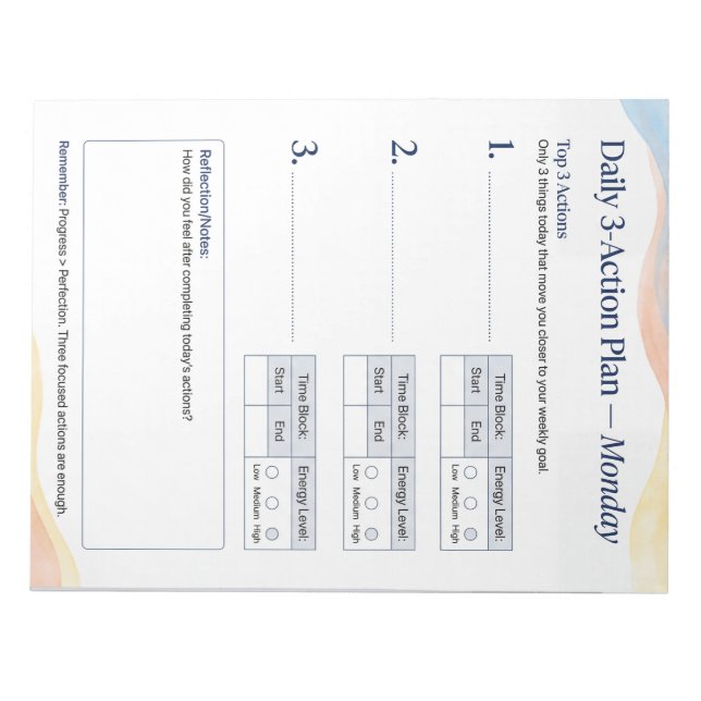 Daily Planner – Smart to do list | Monday Anteckningsblock (Framsida)