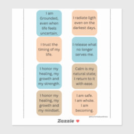 Daily Positive Affirmations- 8 Wellness Stickers Klistermärken