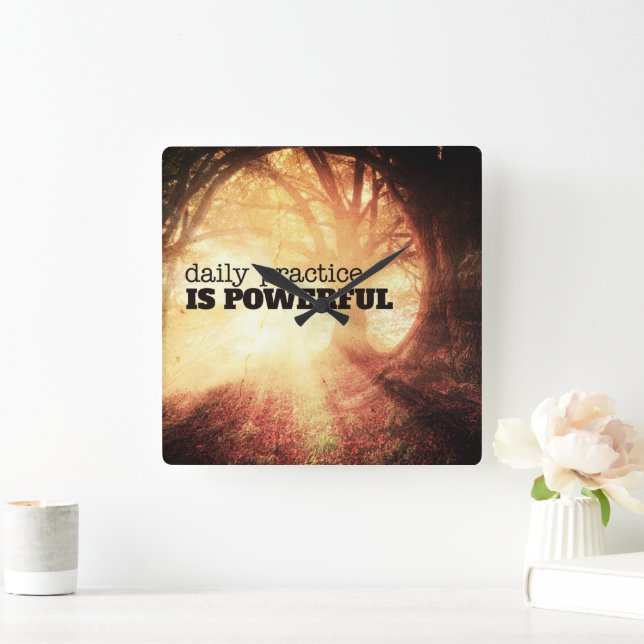 Daily Practice Fyrkantig Klocka (Hem)