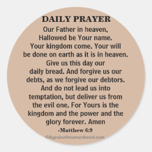 Daily Prayer Vårt Far NKJV Runt Klistermärke