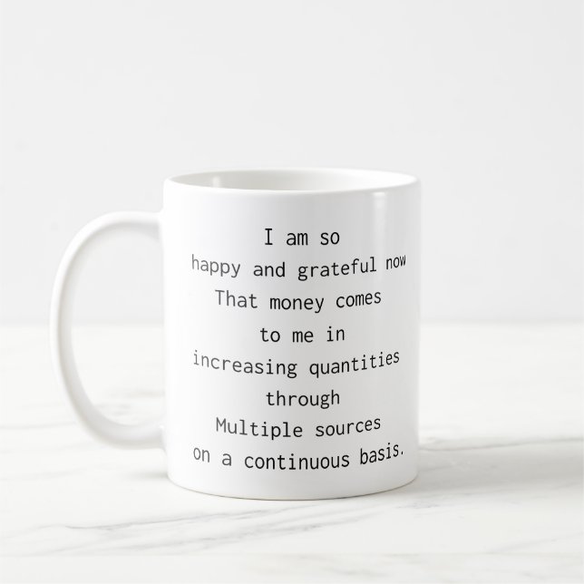 Daily Reminders Affirmation Law of attraktion Kaffemugg (Vänster)