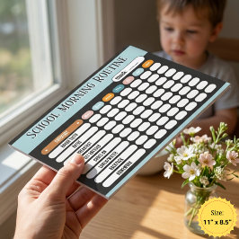 Daily Routine Checklist for Kids Morning & School  Anteckningsblock