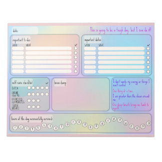 Daily Schedule for Focus & Self-Care  Anteckningsblock