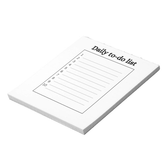 Daily to-do list anteckningsblock (Roterad)