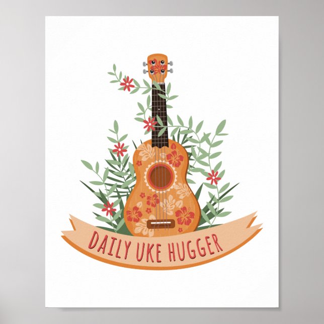 Daily Uke Kramare Ukulele Player Hawaiian Musician Poster (Framsidan)