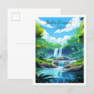 Daintree Rainforest vintage resor illustration Vykort